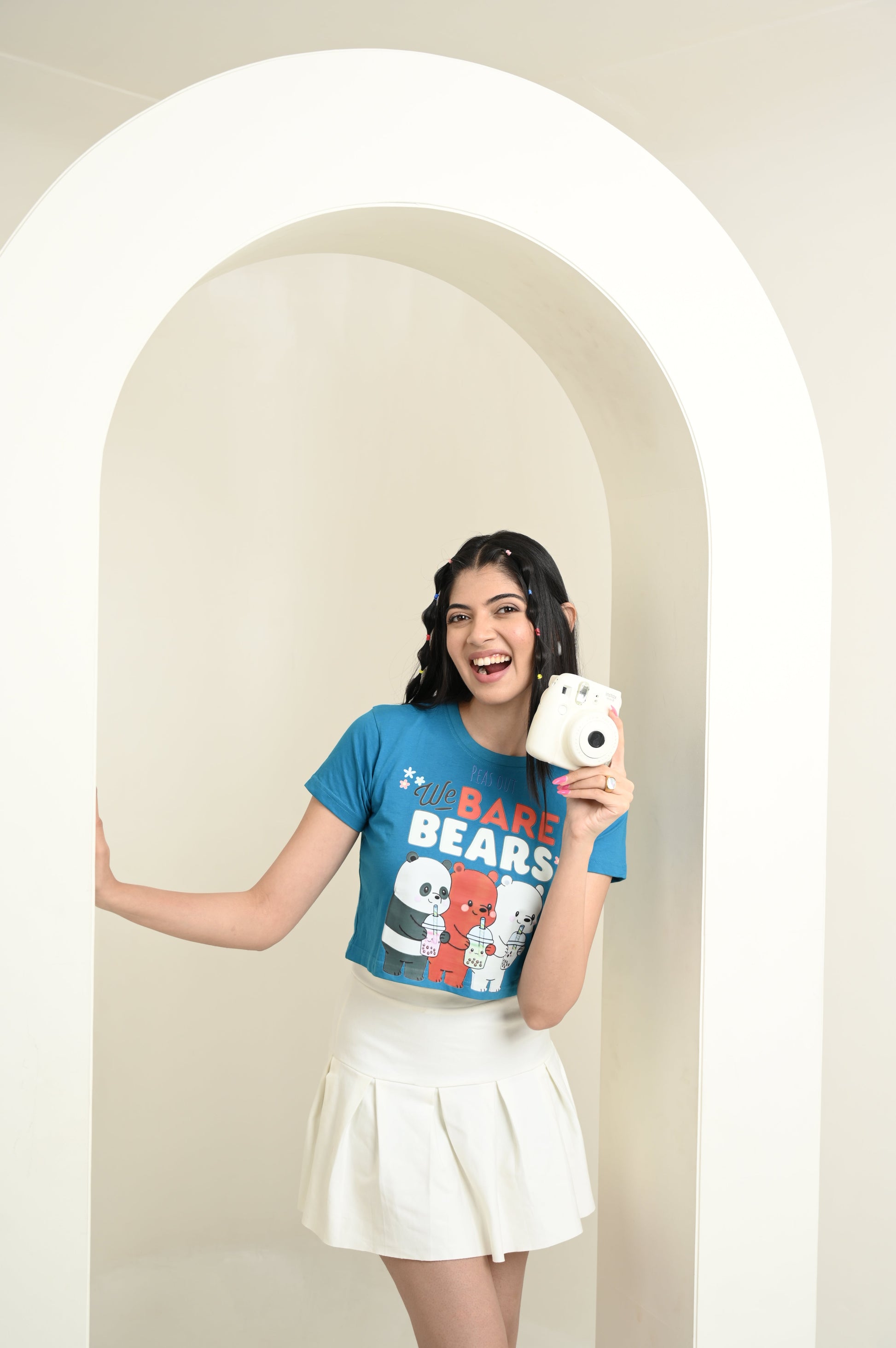 Bare Bears 100% Cotton Crop Blue T-shirt at Kamakhyaa by Unfussy. This item is 100% cotton, Blue, Casual Wear, Crop Tops, Organic, Oversized Fit, Printed, T-Shirts, Unfussy, Unisex, Womenswear