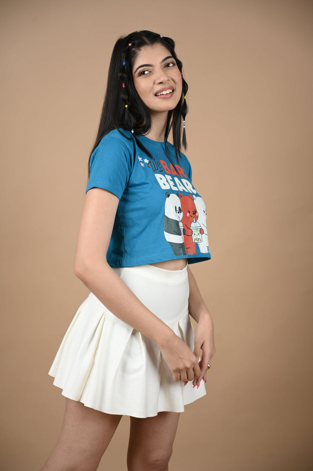 Bare Bears 100% Cotton Crop Blue T-shirt at Kamakhyaa by Unfussy. This item is 100% cotton, Blue, Casual Wear, Crop Tops, Organic, Oversized Fit, Printed, T-Shirts, Unfussy, Unisex, Womenswear