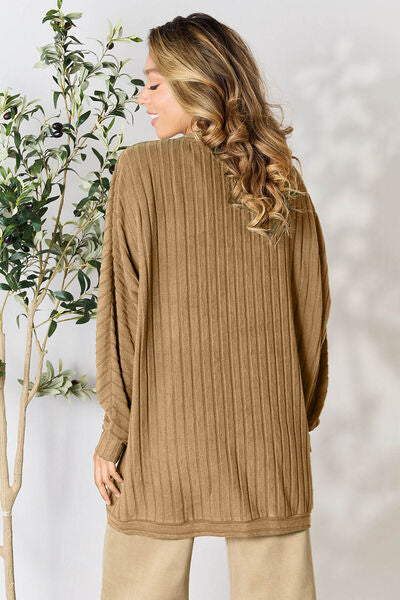 Basic Bae Full Size Ribbed Cocoon Cardigan at Kamakhyaa by Trendsi. This item is Basic Bae, Ship from USA, Trendsi, Womenswear