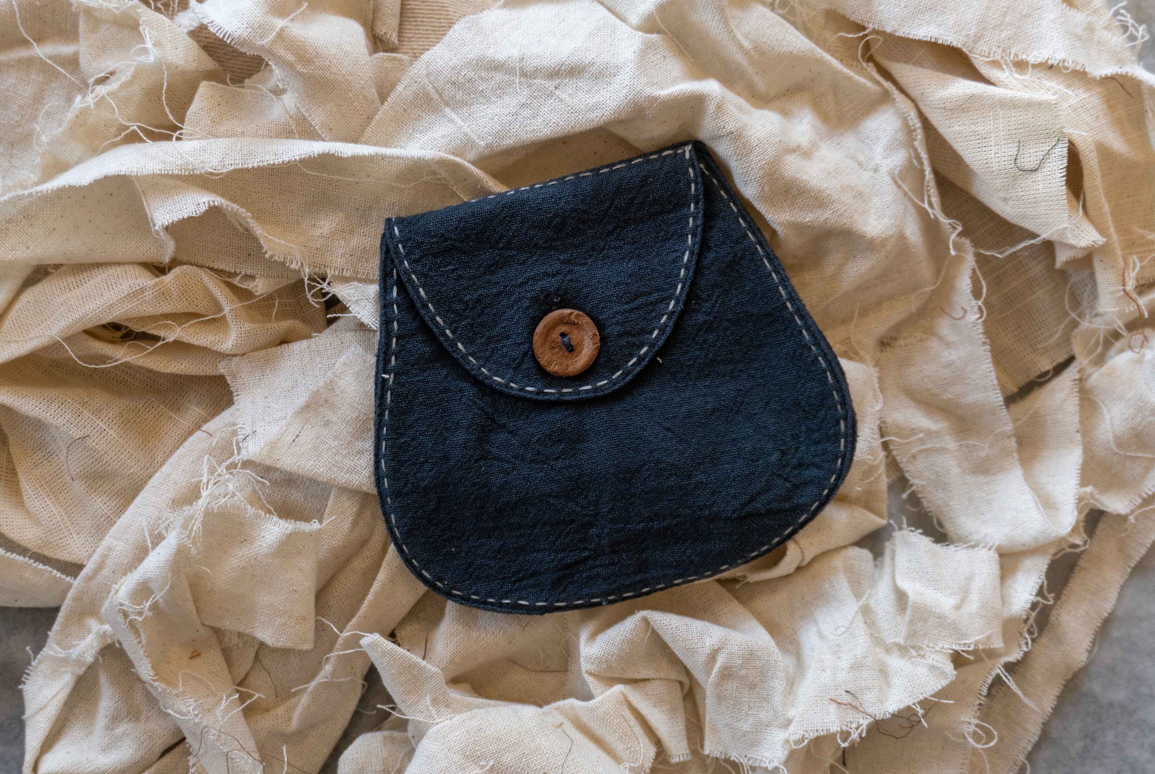 Beige/Charcoal Grey/White Upcycled Cotton Belt Bag at Kamakhyaa by Lafaani. This item is Add Ons, Bags, Belt Bags, Casual Wear, Free Size, Less than $50, Multicolor, Natural, Products less than $25, Solids, Upcycled, Upcycled Cotton