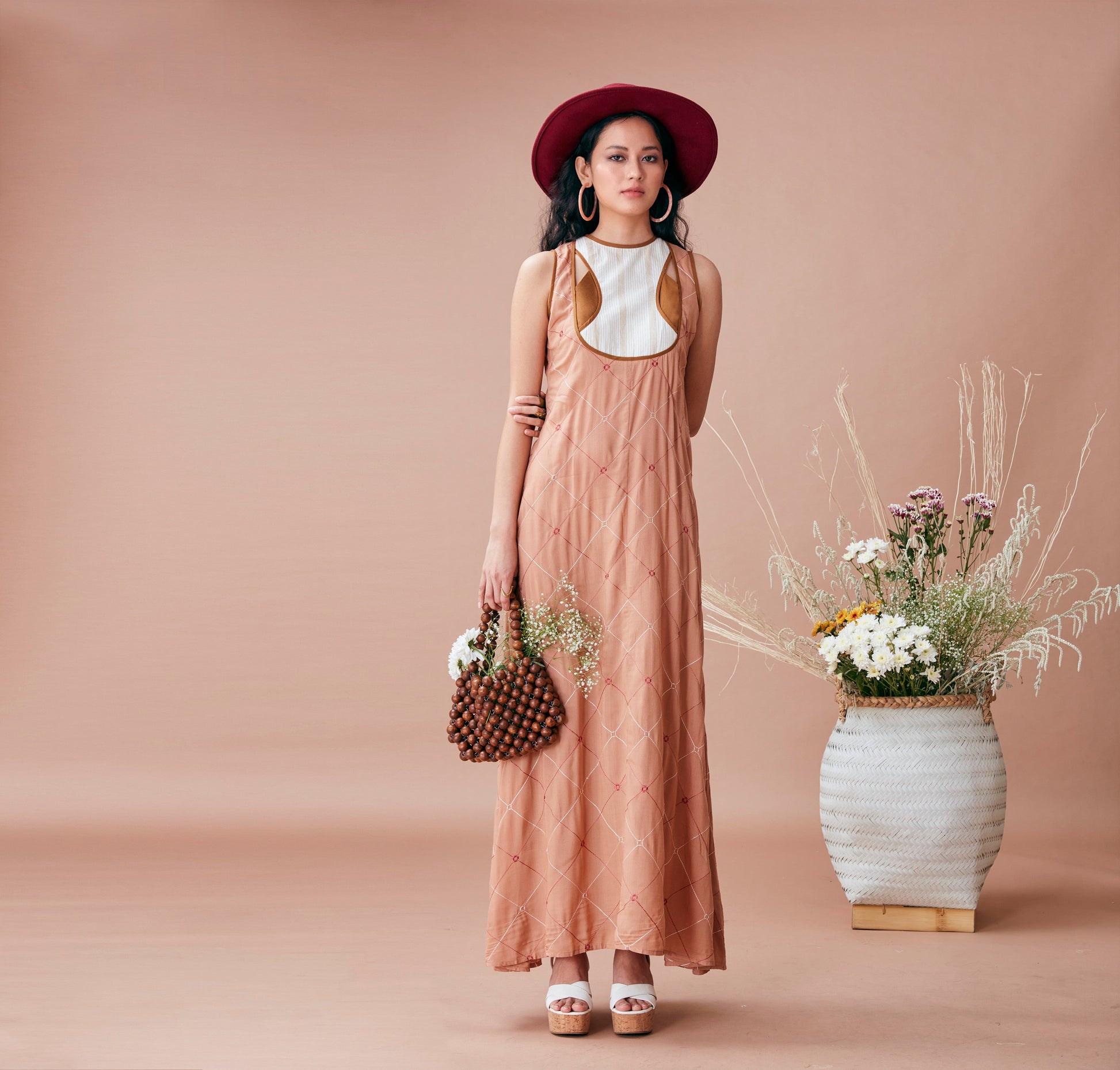 Beige Cotton Maxi Dress at Kamakhyaa by Dan Ba. This item is Beige, Cotton, For Daughter, July Sale, July Sale 2023, Maxi Dresses, Natural, Relaxed Fit, Resort Wear, Sleeveless Dresses, Solids, Womenswear