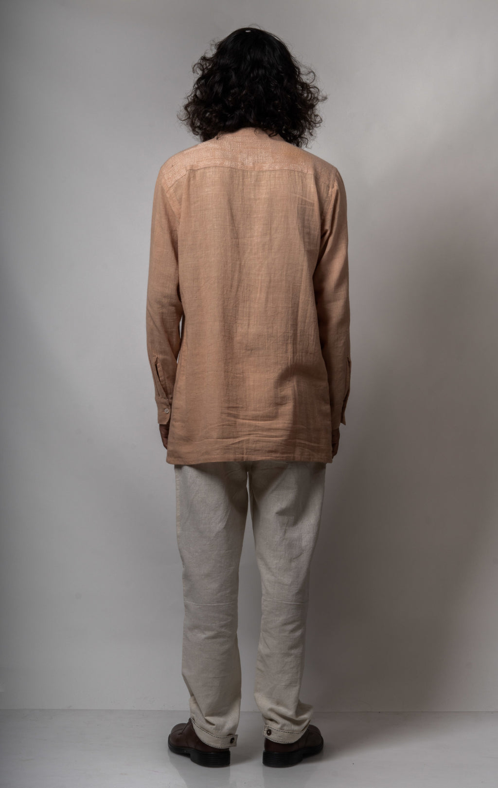 Beige Cotton Shirt at Kamakhyaa by Lafaani. This item is Brown, Casual Wear, Cotton, Fall, For Him, Menswear, Natural, Regular Fit, Shirts, Solids, Tops