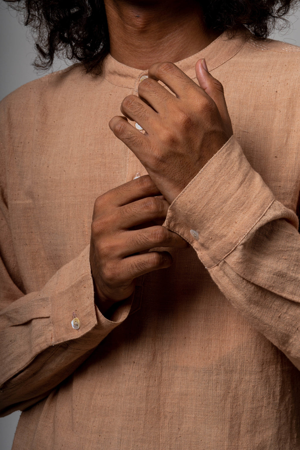 Beige Cotton Shirt at Kamakhyaa by Lafaani. This item is Brown, Casual Wear, Cotton, Fall, For Him, Menswear, Natural, Regular Fit, Shirts, Solids, Tops