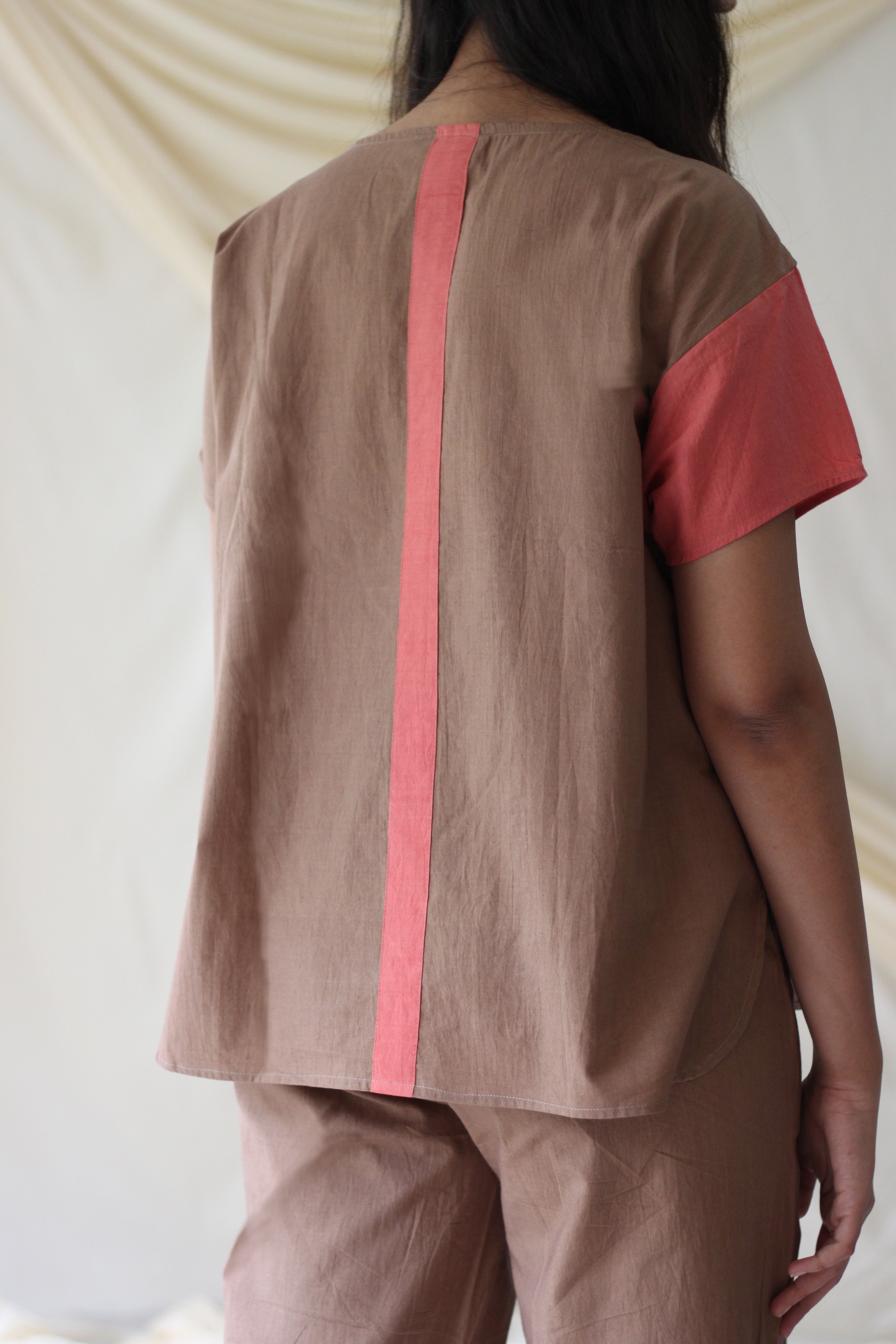 Beige Embroidered T-shirt at Kamakhyaa by Chambray & Co.. This item is Beige, Casual Wear, Cotton, Embroidered, Natural, Regular Fit, Solids, T-Shirts, Tops, Womenswear