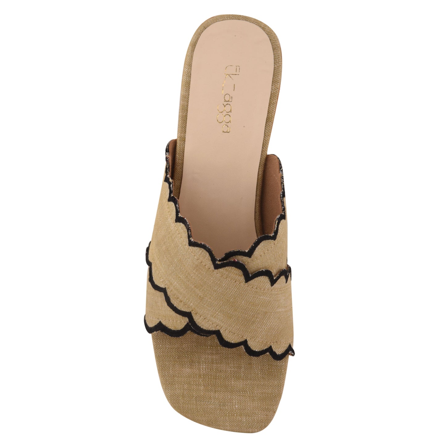 Beige Flats with Lace at Kamakhyaa by EK_agga. This item is Beige, Casual Wear, Flats, Industrial fabric, Less than $50, Party Wear, Solids, Square toe, Vegan