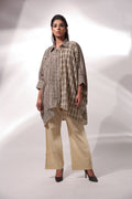 Beige Kaftan Shirt With Wide Leg Pant at Kamakhyaa by Keva. This item is Beige, Black, Block Prints, Co-ord Sets, Cotton, For Mother, For Mother W, Natural, Office Wear Co-ords, Relaxed Fit, Resort Wear, Travel, Travel Co-ords, Womenswear, Zima