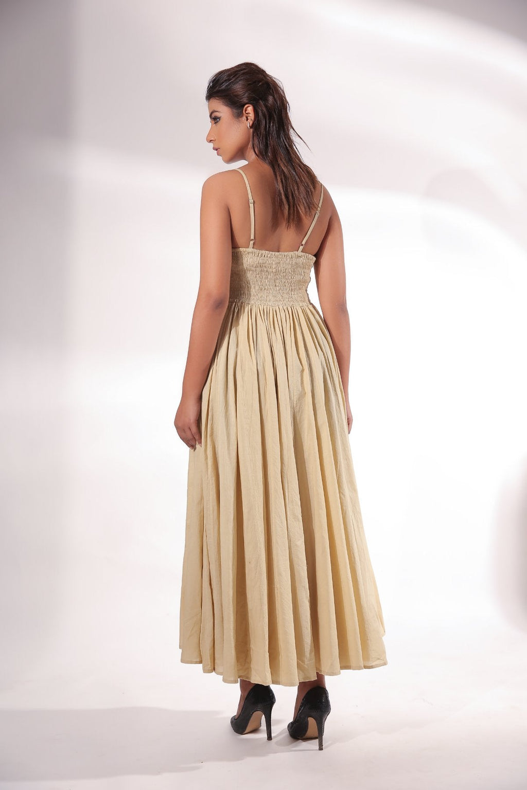 Beige Maxi Dress With Cape at Kamakhyaa by Keva. This item is Beige, Black, Block Prints, Cape, Co-ord Sets, Cotton, Dress Sets, For Daughter, For Mother, For Mother W, Maxi Dresses, Natural, Relaxed Fit, Resort Wear, Womenswear, Zima