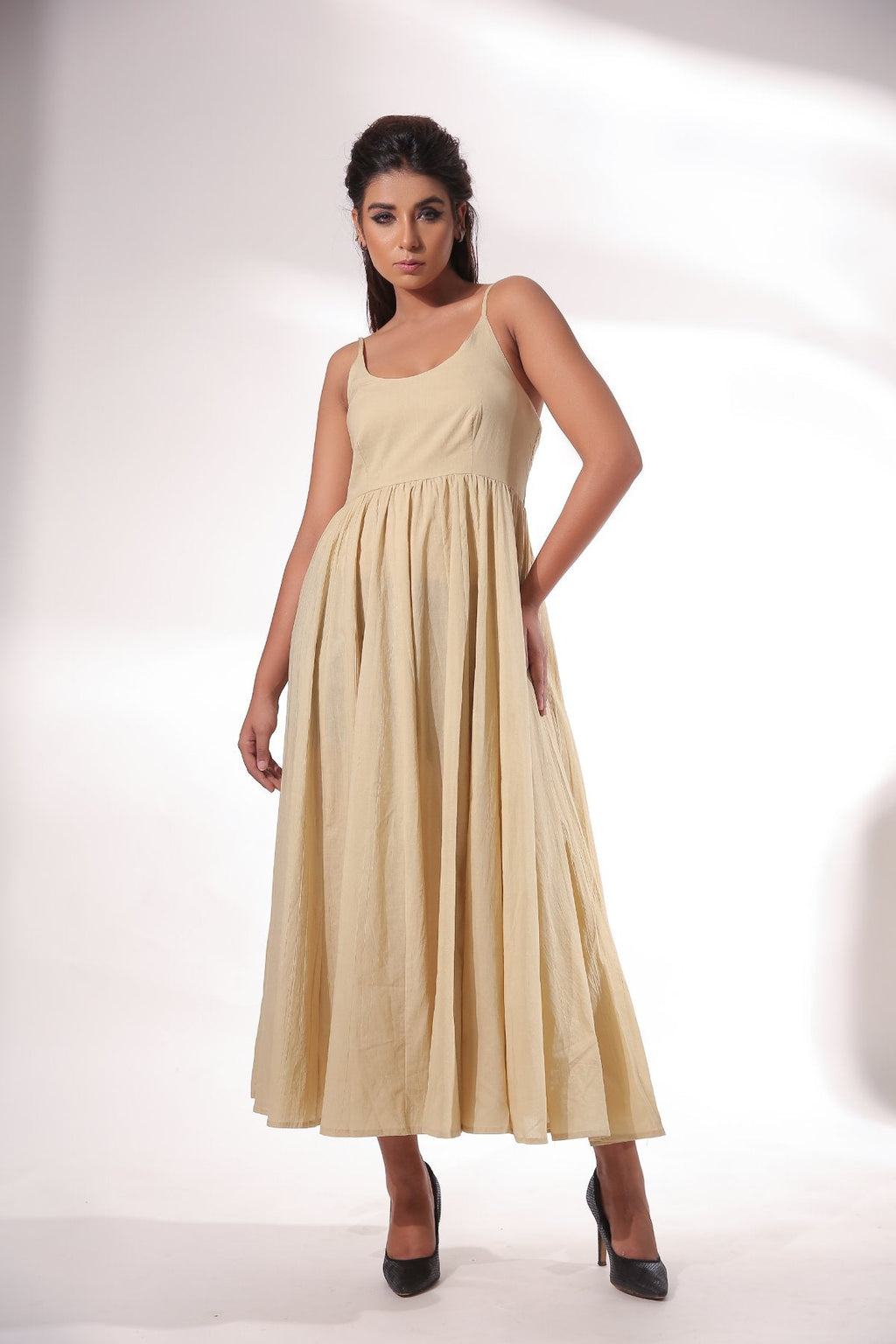 Beige Maxi Dress With Cape at Kamakhyaa by Keva. This item is Beige, Black, Block Prints, Cape, Co-ord Sets, Cotton, Dress Sets, For Daughter, For Mother, For Mother W, Maxi Dresses, Natural, Relaxed Fit, Resort Wear, Womenswear, Zima