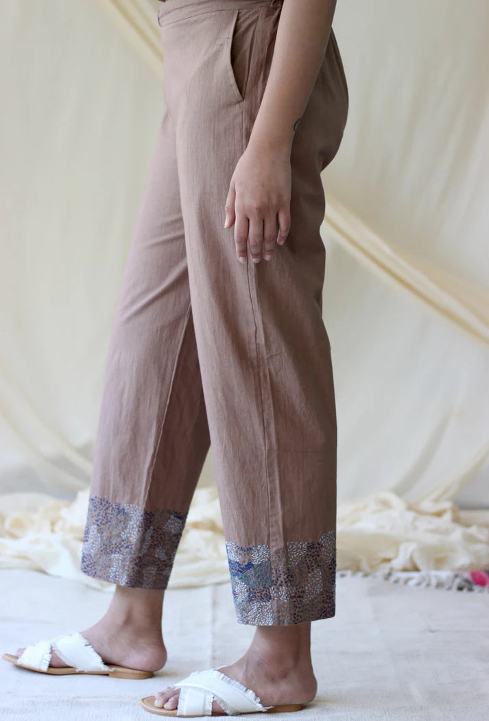 Beige Ruffled Complete Set at Kamakhyaa by Chambray & Co.. This item is Beige, Casual Wear, Co-ord Sets, Cotton, Natural, Regular Fit, Solids, Travel, Travel Co-ords, Womenswear