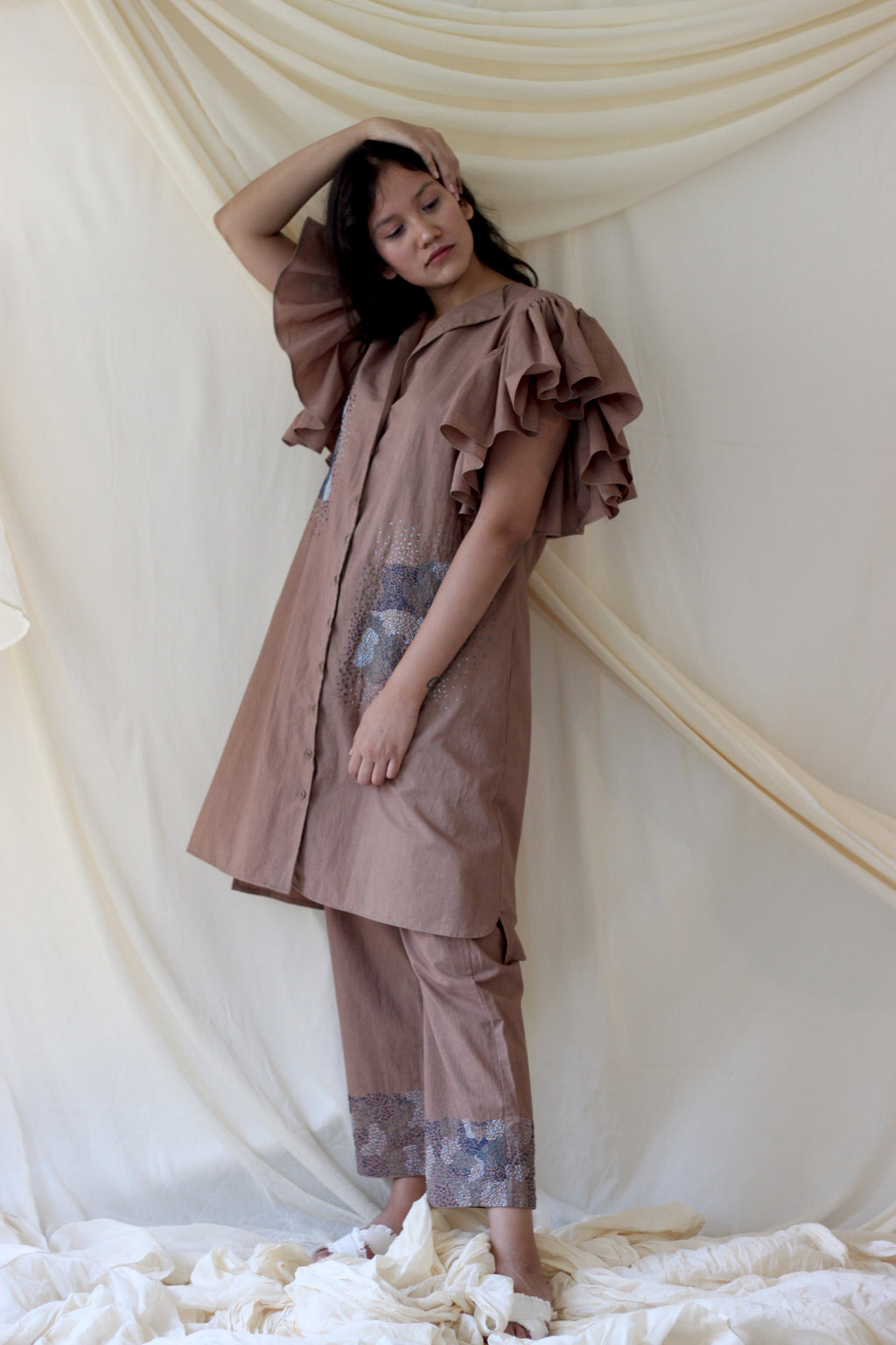 Beige Straight Pants at Kamakhyaa by Chambray & Co.. This item is Beige, Casual Wear, Cotton, Natural, Pants, Regular Fit, Solids, Womenswear
