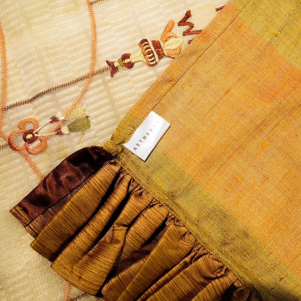 Bell Symphony Bed Throw at Kamakhyaa by Aetherea. This item is Bed Throws, Home, Multi-coloured, Sheer, Silk, Upcycled