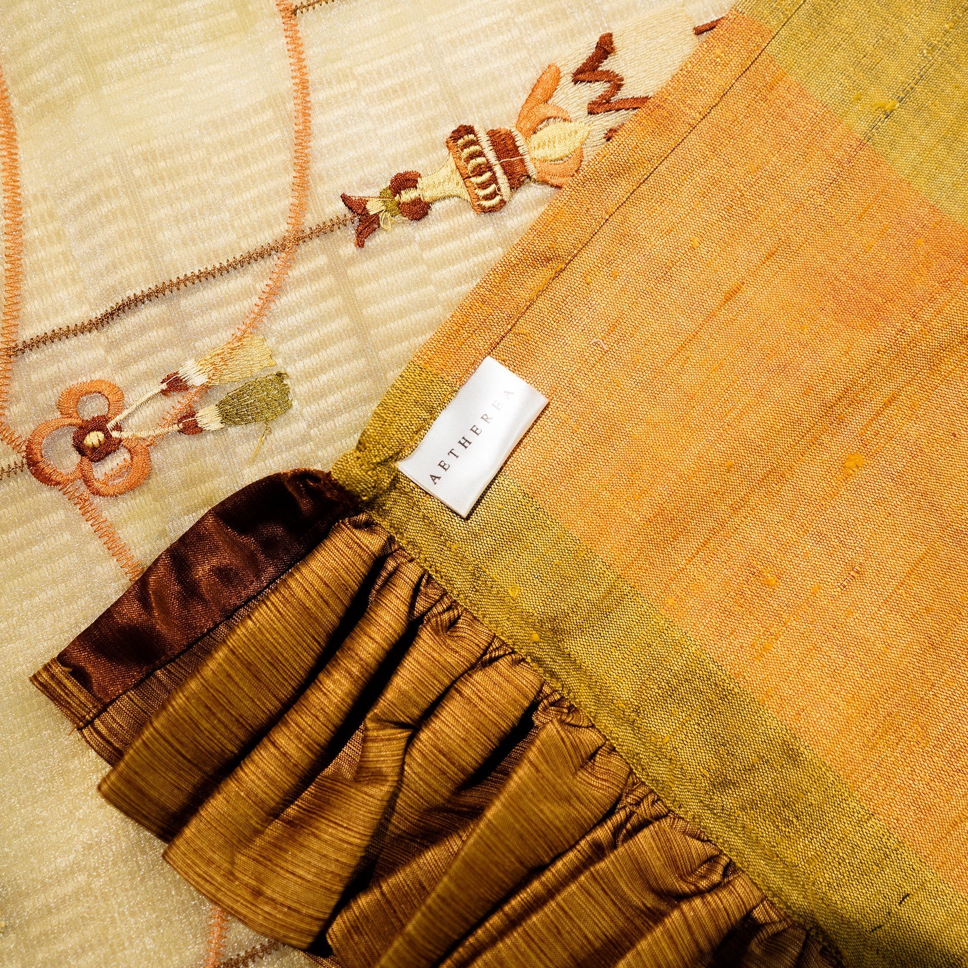 Bell Symphony Bed Throw at Kamakhyaa by Aetherea. This item is Bed Throws, Home, Multi-coloured, Sheer, Silk, Upcycled