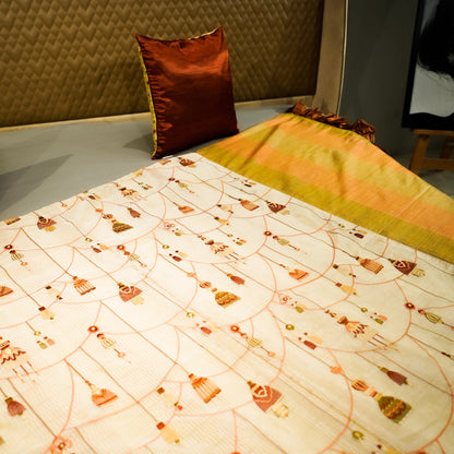 Bell Symphony Bed Throw at Kamakhyaa by Aetherea. This item is Bed Throws, Home, Multi-coloured, Sheer, Silk, Upcycled