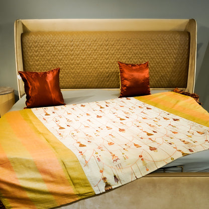 Bell Symphony Bed Throw at Kamakhyaa by Aetherea. This item is Bed Throws, Home, Multi-coloured, Sheer, Silk, Upcycled