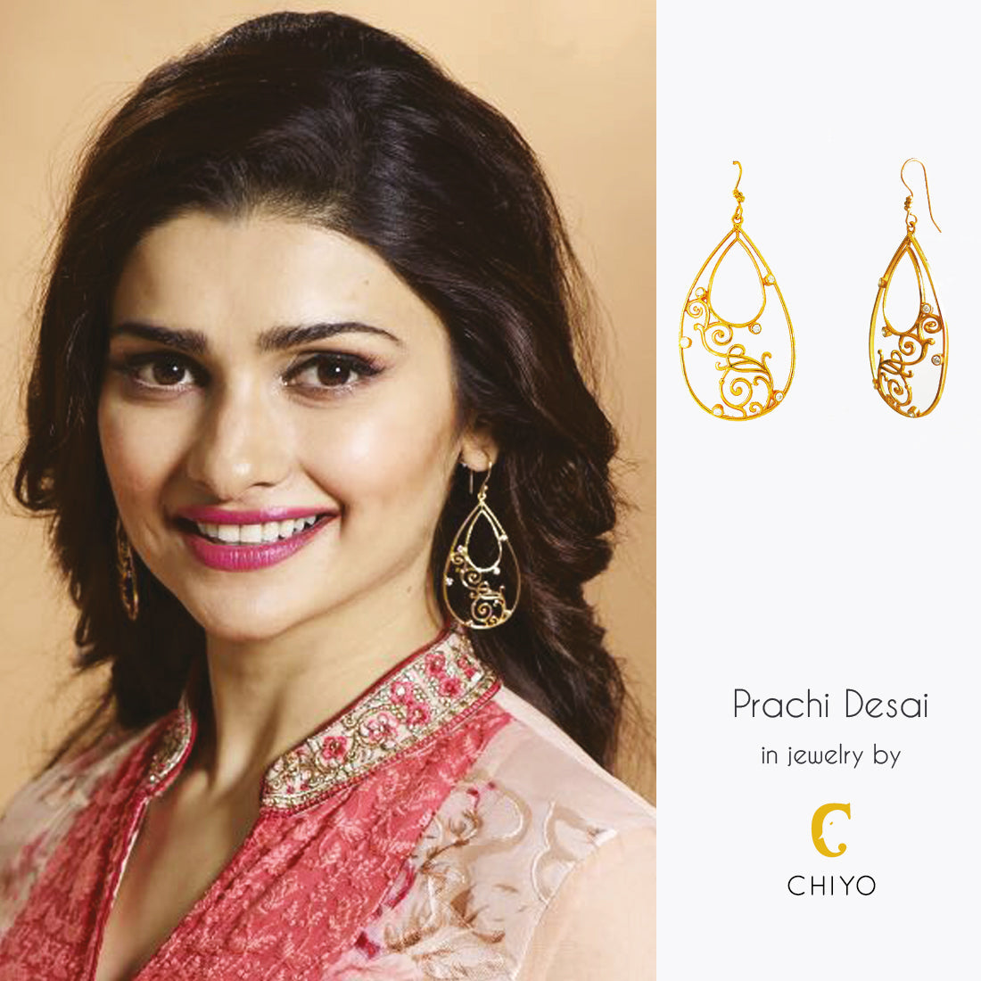 Bewitch Earrings Brass, Casual Wear, Earrings, Free Size, Gold, Gold Plated, Re-polishable, Solids Kamakhyaa