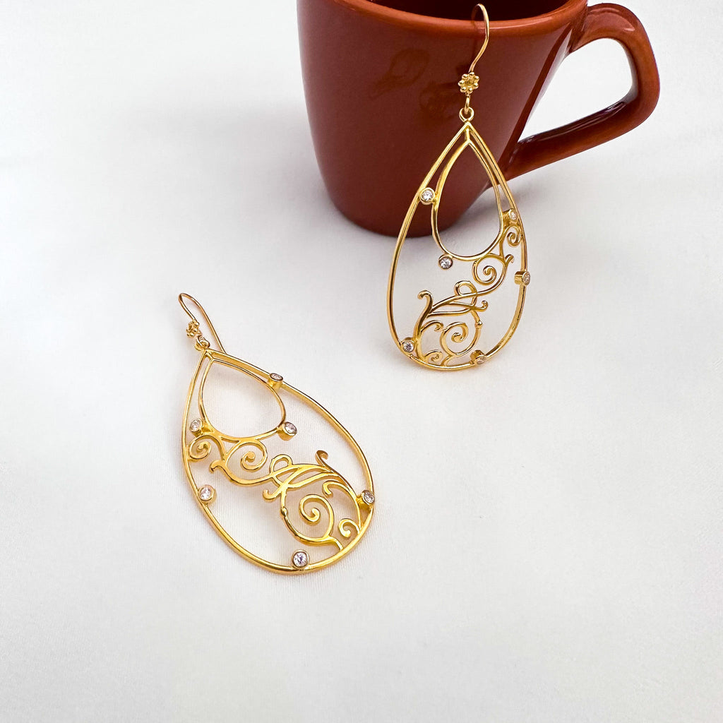 Bewitch Earrings Brass, Casual Wear, Earrings, Free Size, Gold, Gold Plated, Re-polishable, Solids Kamakhyaa