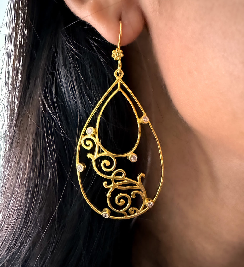 Bewitch Earrings Brass, Casual Wear, Earrings, Free Size, Gold, Gold Plated, Re-polishable, Solids Kamakhyaa