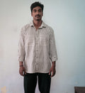Black And White Shirt at Kamakhyaa by Deeta Clothing. This item is Black, Casual Wear, Handwoven Cotton, Menswear, Natural with azo dyes, Relaxed Fit, Shibui AW22, Shirts, Stripes, Tops, White
