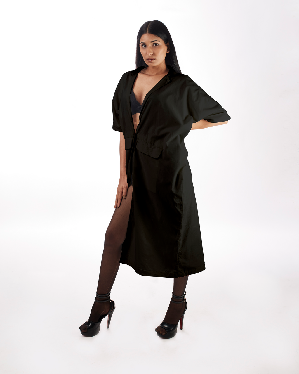 Black Blazer Dress at Kamakhyaa by Kamakhyaa. This item is 100% pure cotton, Black, Blazer Dresses, Blazers, Casual Wear, KKYSS, Midi Dresses, Natural, Relaxed Fit, Solids, Summer Sutra, Womenswear