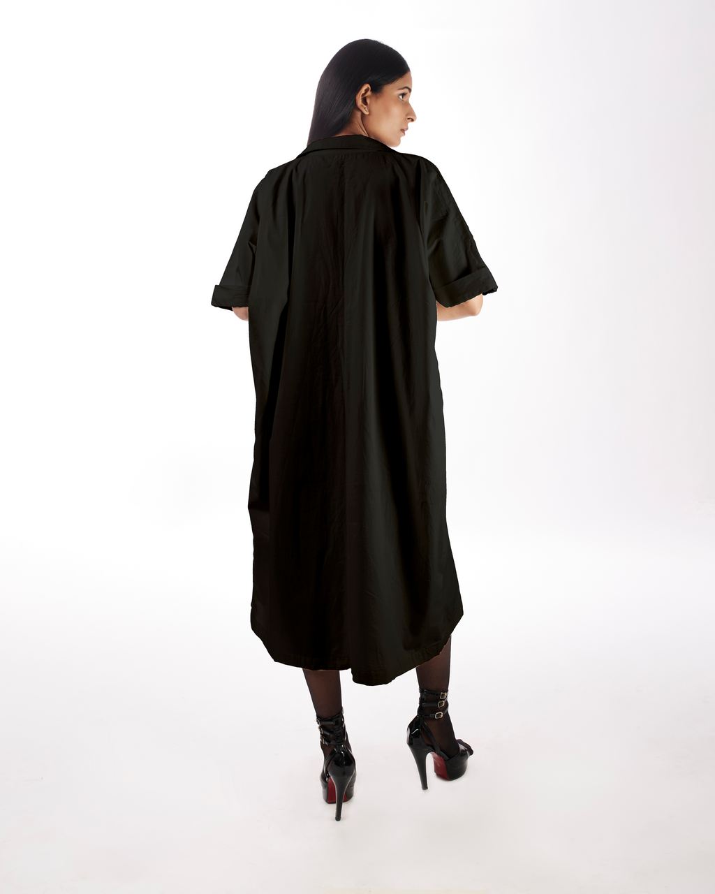 Black Blazer Dress at Kamakhyaa by Kamakhyaa. This item is 100% pure cotton, Black, Blazer Dresses, Blazers, Casual Wear, KKYSS, Midi Dresses, Natural, Relaxed Fit, Solids, Summer Sutra, Womenswear