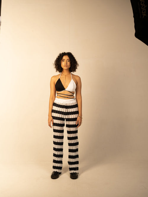 Black Bralette Top at Kamakhyaa by Meko Studio. This item is Black, Bralette Tops, Cotton, Evening Wear, For Birthday, July Sale, July Sale 2023, Slim Fit, Solids, Tranquil AW-22/23, White, Womenswear