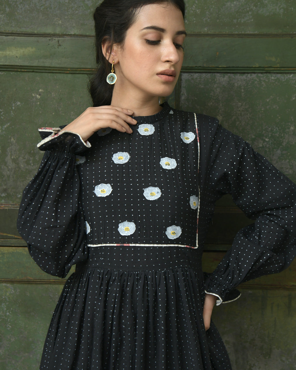 Black Cotton Tiered Maxi Dress at Kamakhyaa by Taro. This item is Best Selling, Black, Duplicate, Evening Wear, FB ADS JUNE, For Anniversary, Handwoven Cotton, July Sale, July Sale 2023, Natural, Prints, Regular Fit, Tiered Dresses, Wildflower Taro, Womenswear