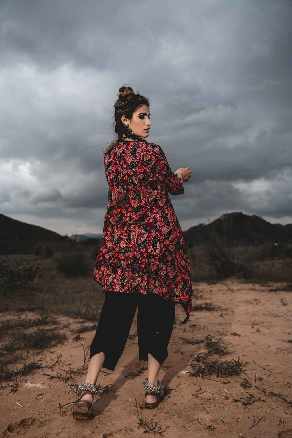 Black Cotton Top With Maroon Hand Block Printed Jacket And Pants - Set Of 3 at Kamakhyaa by Keva. This item is Black, Block Prints, Co-ord Sets, Cotton, Natural, Relaxed Fit, Resort Wear, Travel, Travel Co-ords, Wild Child, Womenswear