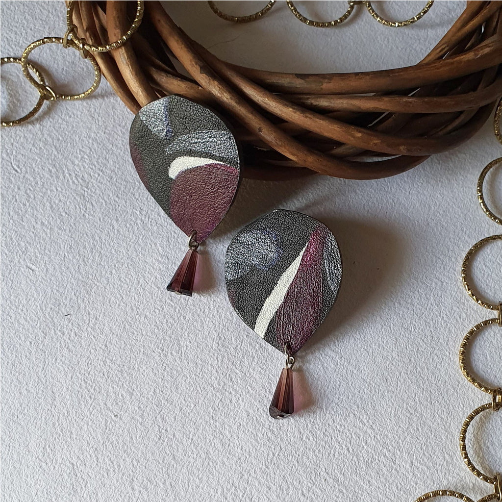 Black DanglersEunoia at Kamakhyaa by Noupelle. This item is Black, Danglers, Fashion Jewellery, Free Size, jewelry, Less than $50, Natural, Party Wear, Products less than $25, Upcycled, Upcycled leather