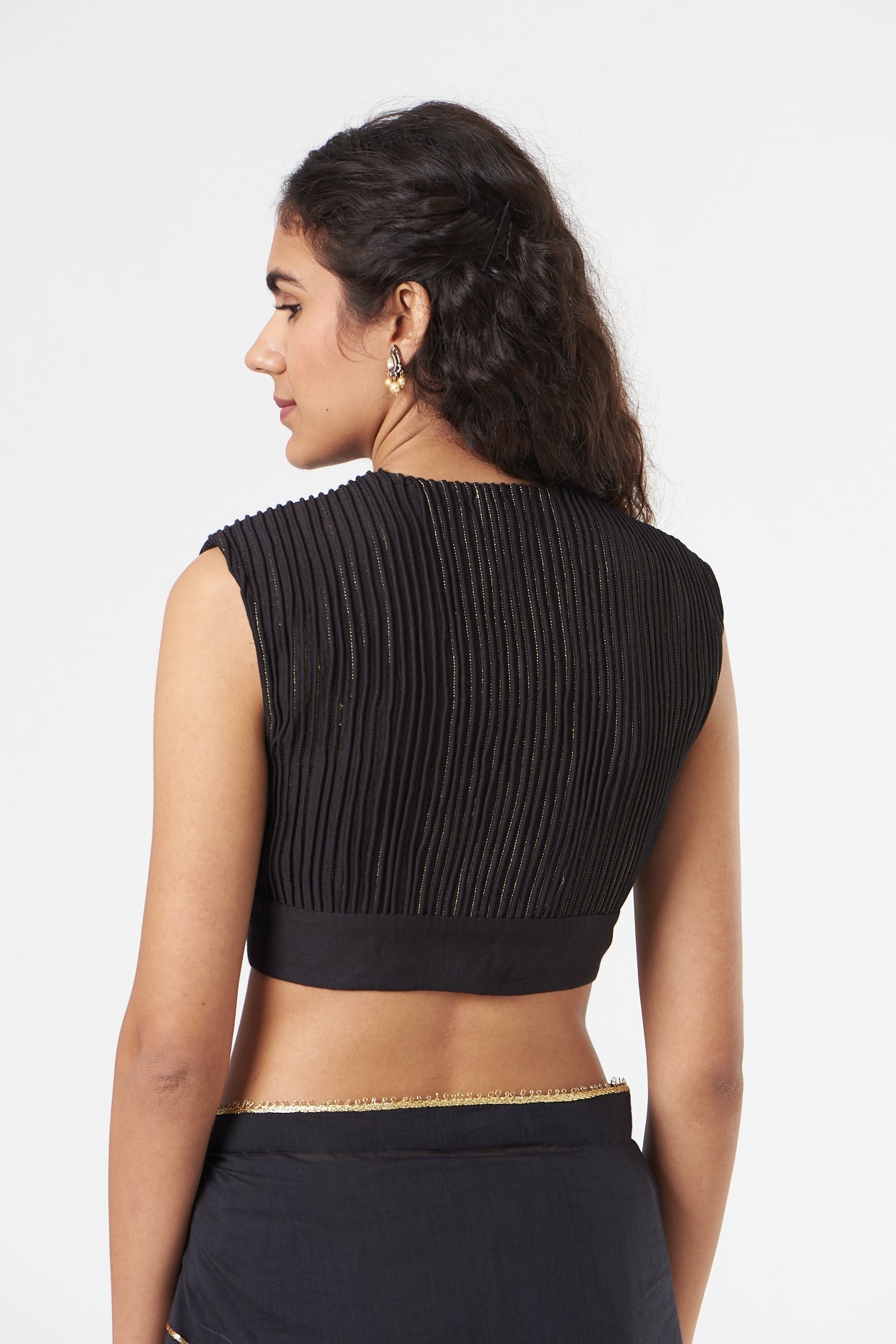 Black Embroidered Chanderi Silk Blouse at Kamakhyaa by Ahmev. This item is Black, Casual Wear, Embroidered, Festive '22, Indian Wear, July Sale, July Sale 2023, Natural, New, Regular Fit, Saree Blouses, Silk Chanderi, Womenswear