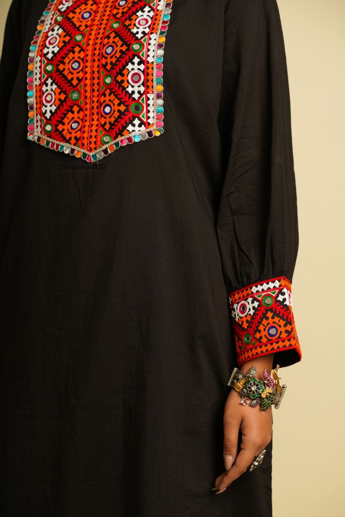 Black Embroidered Cotton Co-ord Set at Kamakhyaa by Keva. This item is 100% cotton, Black, For Mother, Fusion Wear, Indian Wear, Kurta Pant Sets, Natural, New, Ombre & Dyes, Regular Fit, Saba, Womenswear