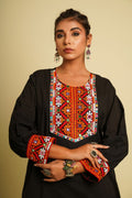 Black Embroidered Cotton Co-ord Set at Kamakhyaa by Keva. This item is 100% cotton, Black, For Mother, Fusion Wear, Indian Wear, Kurta Pant Sets, Natural, New, Ombre & Dyes, Regular Fit, Saba, Womenswear