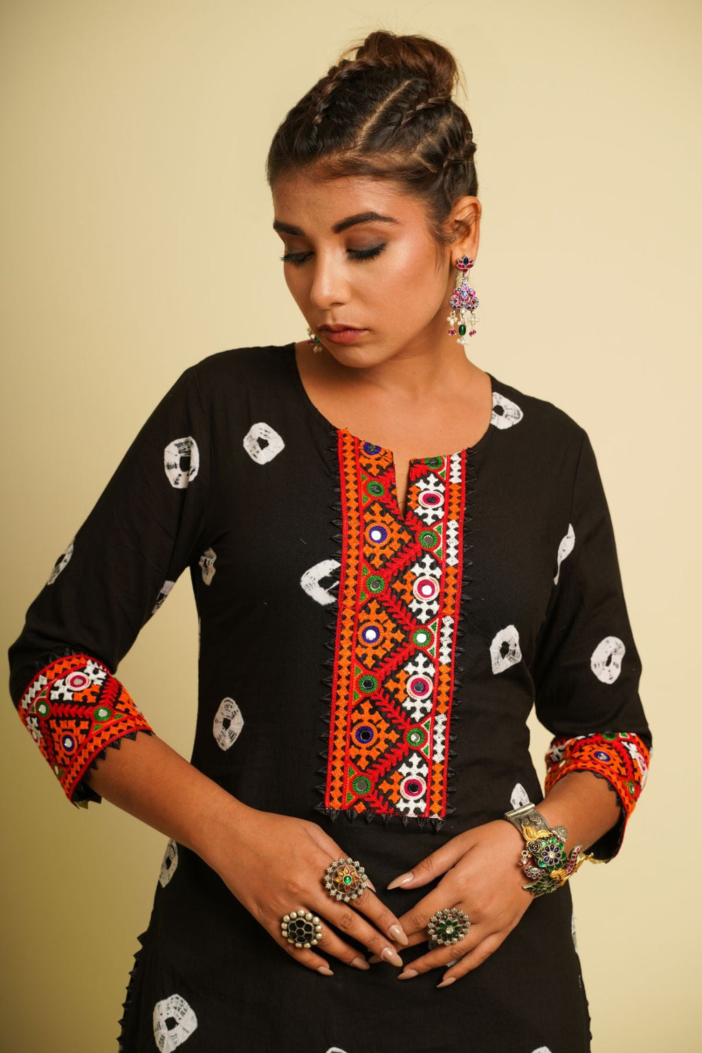 Black Embroidered Cotton Co-ord Set at Kamakhyaa by Keva. This item is 100% cotton, Black, Fusion Wear, Indian Wear, Kurta Pant Sets, Natural, New, Ombre & Dyes, Regular Fit, Saba, Womenswear