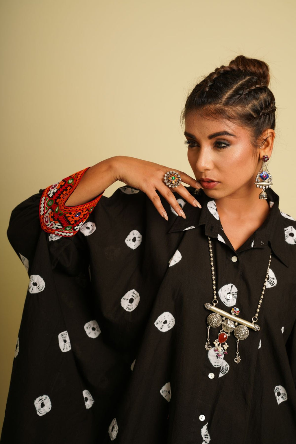 Black Embroidered Cotton Co-ord Set at Kamakhyaa by Keva. This item is 100% cotton, Black, Co-ord Sets, FB ADS JUNE, Fusion Wear, Natural, New, Ombre & Dyes, party, Party Wear Co-ords, Printed Selfsame, Relaxed Fit, Saba, Womenswear