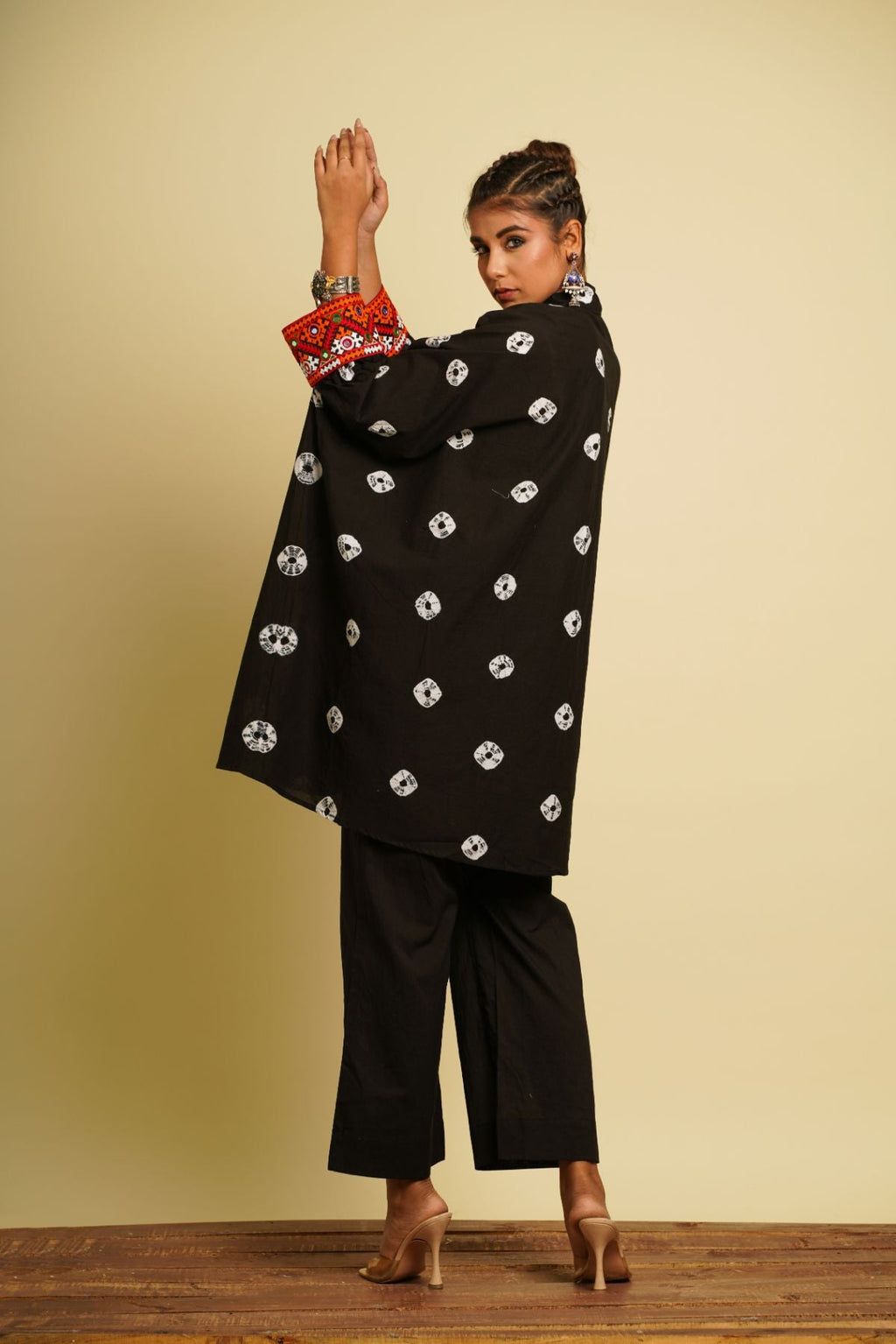 Black Embroidered Cotton Co-ord Set at Kamakhyaa by Keva. This item is 100% cotton, Black, Co-ord Sets, FB ADS JUNE, Fusion Wear, Natural, New, Ombre & Dyes, party, Party Wear Co-ords, Printed Selfsame, Relaxed Fit, Saba, Womenswear