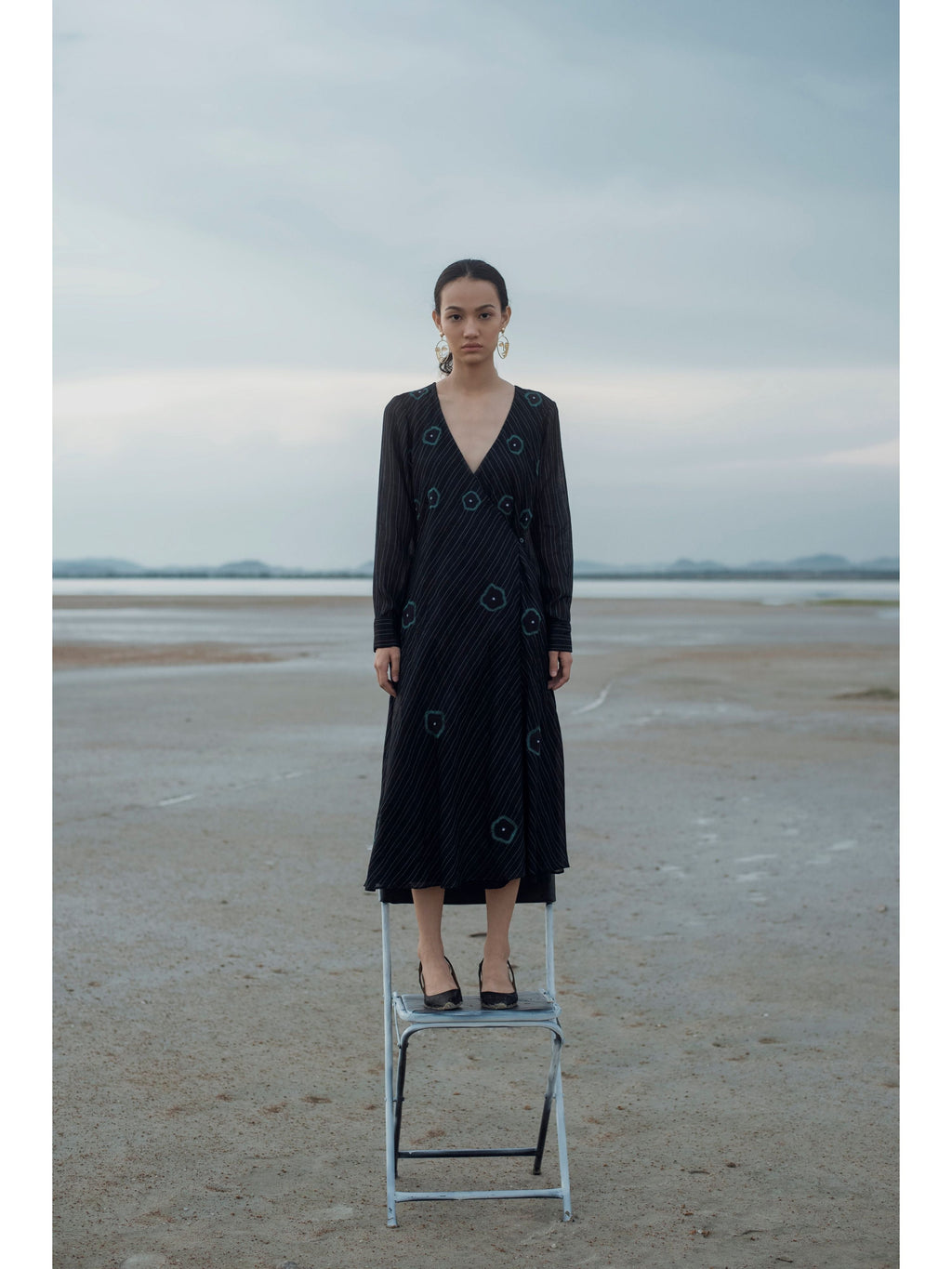 Black Embroidered Midi Dress at Kamakhyaa by The Loom Art. This item is Black, Handwoven silk, July Sale, July Sale 2023, Midi Dresses, Natural, Party Wear, Prints, Regular Fit, Serendipity, Womenswear