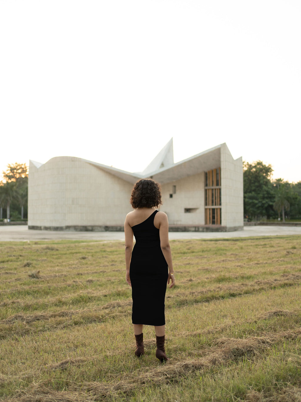 Black Midi Dress at Kamakhyaa by Meko Studio. This item is Black, Cotton, Evening Wear, July Sale, July Sale 2023, Midi Dresses, One Shoulder Dresses, Slim Fit, Solids, Tranquil AW-22/23, Womenswear