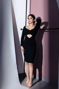 Black Mini Dress at Kamakhyaa by Meko Studio. This item is Black, Cut Out Dresses, Deadstock Fabrics, Evening Wear, For Birthday, For Her, July Sale, July Sale 2023, Mini Dresses, Reroot AW-21/22, Slim Fit, Solids, Womenswear