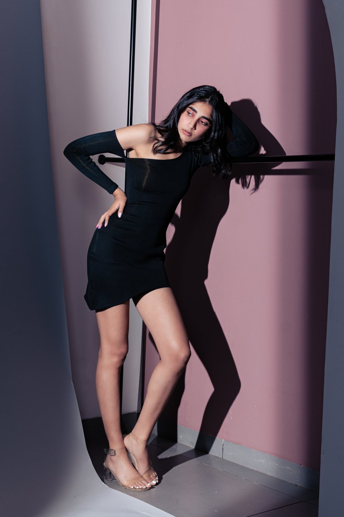 Black Mini Dress at Kamakhyaa by Meko Studio. This item is Black, Deadstock Fabrics, Evening Wear, For Birthday, For Her, July Sale, July Sale 2023, Mini Dresses, One Shoulder Dresses, Reroot AW-21/22, Slim Fit, Solid Selfmade, Solids, Womenswear