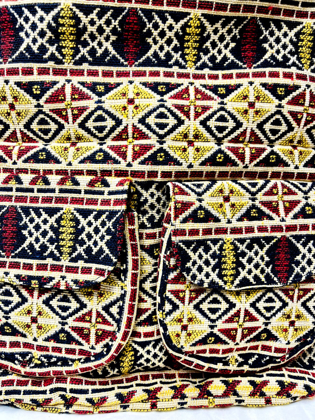 Black Multicolor Tote Bag With Pockets at Kamakhyaa by Pre Loved. This item is Bags, Casual Wear, Mirror Work, Multicolor, Natural, Tote Bags