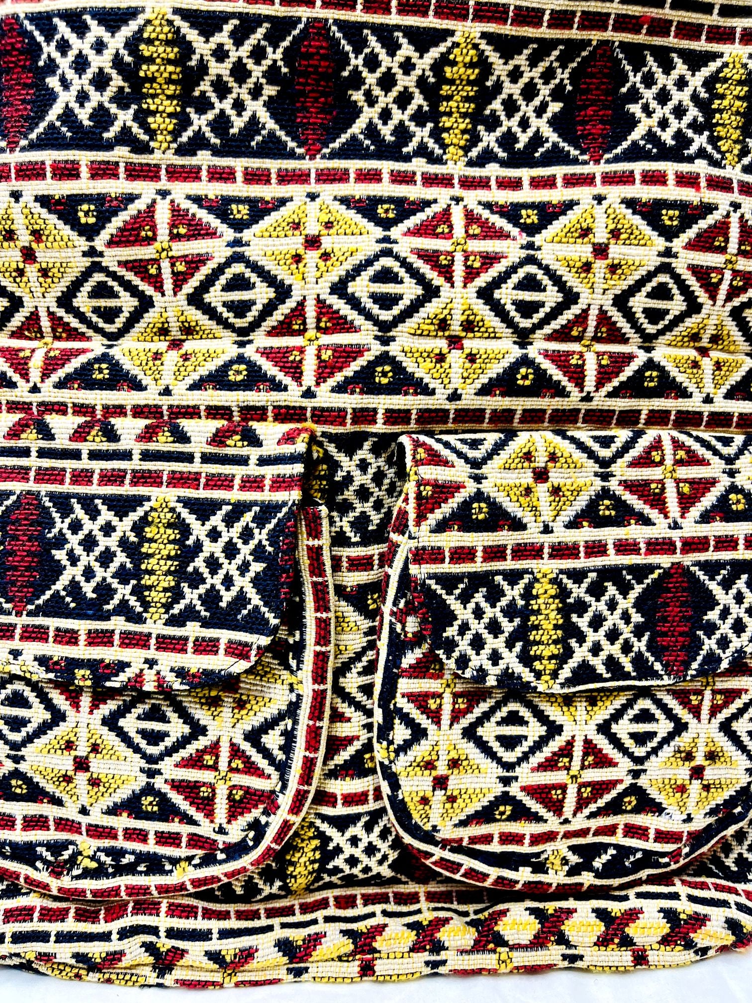 Black Multicolor Tote Bag With Pockets at Kamakhyaa by Pre Loved. This item is Bags, Casual Wear, Mirror Work, Multicolor, Natural, Tote Bags