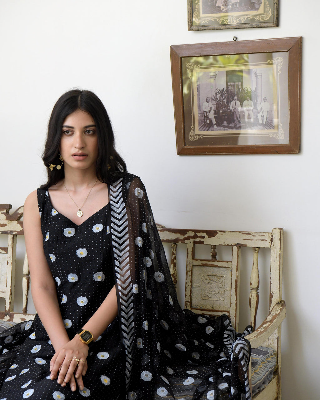 Black Printed Kurta Set With Dupatta at Kamakhyaa by Taro. This item is Best Selling, Black, Chiffon, Evening Wear, Gulzar Taro, Indian Wear, July Sale, July Sale 2023, Kurta Palazzo Sets, Natural, Prints, Regular Fit, Womenswear