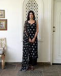 Black Printed Kurta Set With Dupatta at Kamakhyaa by Taro. This item is Best Selling, Black, Chiffon, Evening Wear, Gulzar Taro, Indian Wear, July Sale, July Sale 2023, Kurta Palazzo Sets, Natural, Prints, Regular Fit, Womenswear