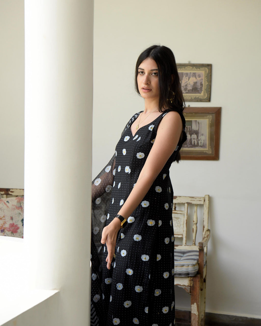 Black Printed Kurta Set With Dupatta at Kamakhyaa by Taro. This item is Best Selling, Black, Chiffon, Evening Wear, Gulzar Taro, Indian Wear, July Sale, July Sale 2023, Kurta Palazzo Sets, Natural, Prints, Regular Fit, Womenswear