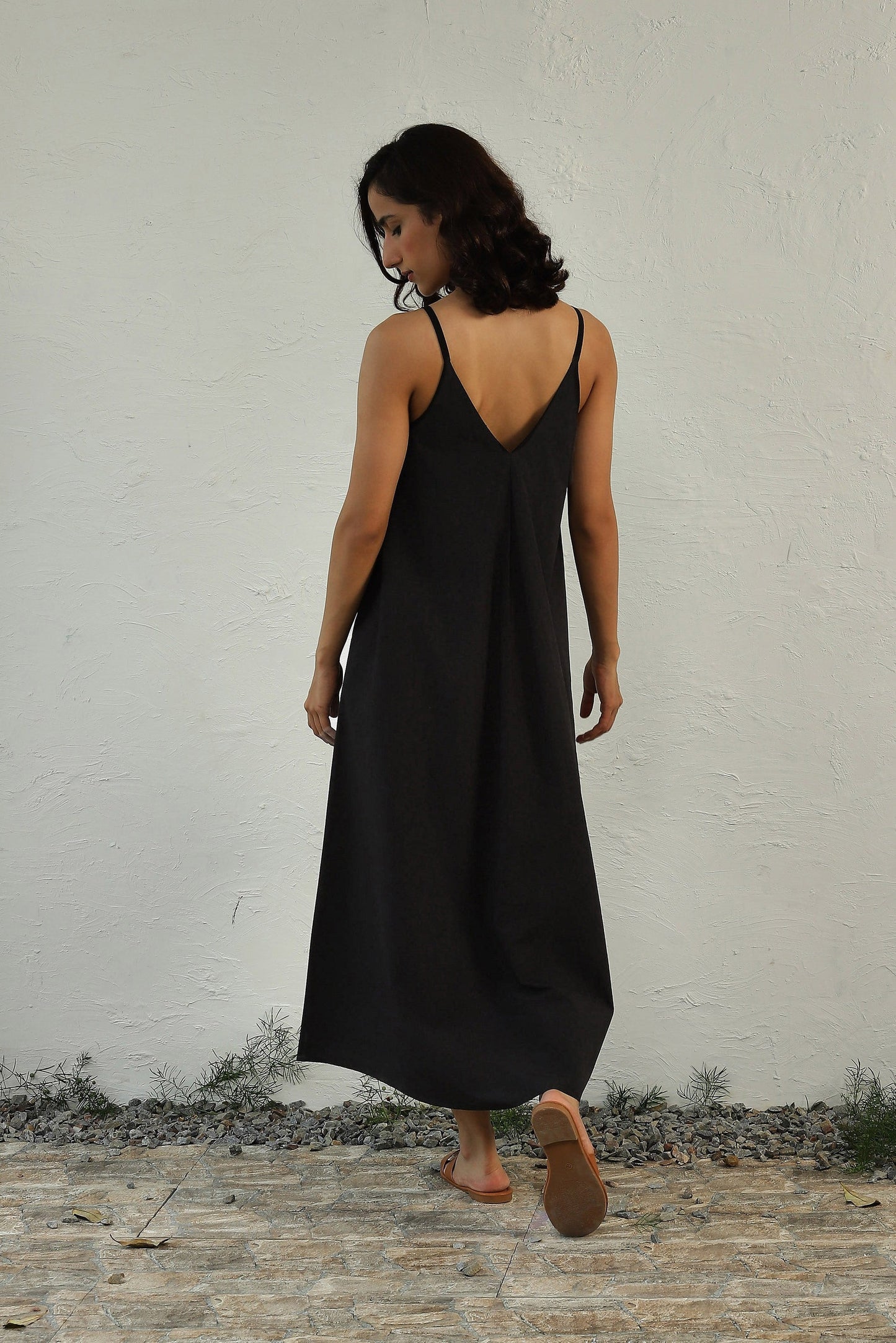 Black Sleeveless Cotton Maxi Dress at Kamakhyaa by Canoopi. This item is Black, Canoopi, Casual Wear, Dresses, Natural, Poplin, Regular Fit, Sleeveless Dresses, Solids, Womenswear