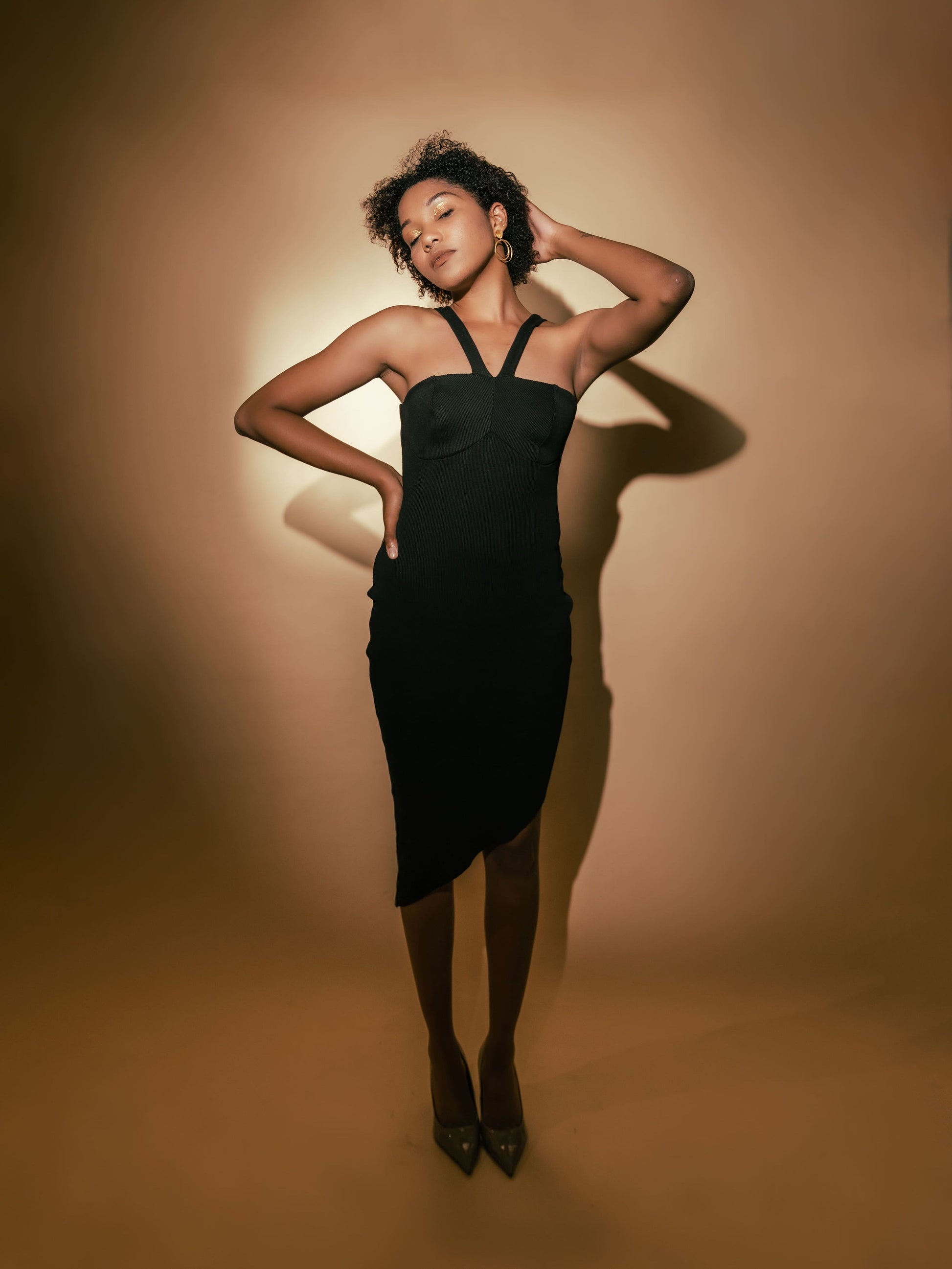 Black Solid Mini Dress at Kamakhyaa by Meko Studio. This item is Black, Cotton, Deadstock Fabrics, Evening Wear, For Her, Halter Neck Dresses, July Sale, July Sale 2023, Lycra, Mini Dresses, Slim Fit, Solids, Verao SS-22/23, Womenswear