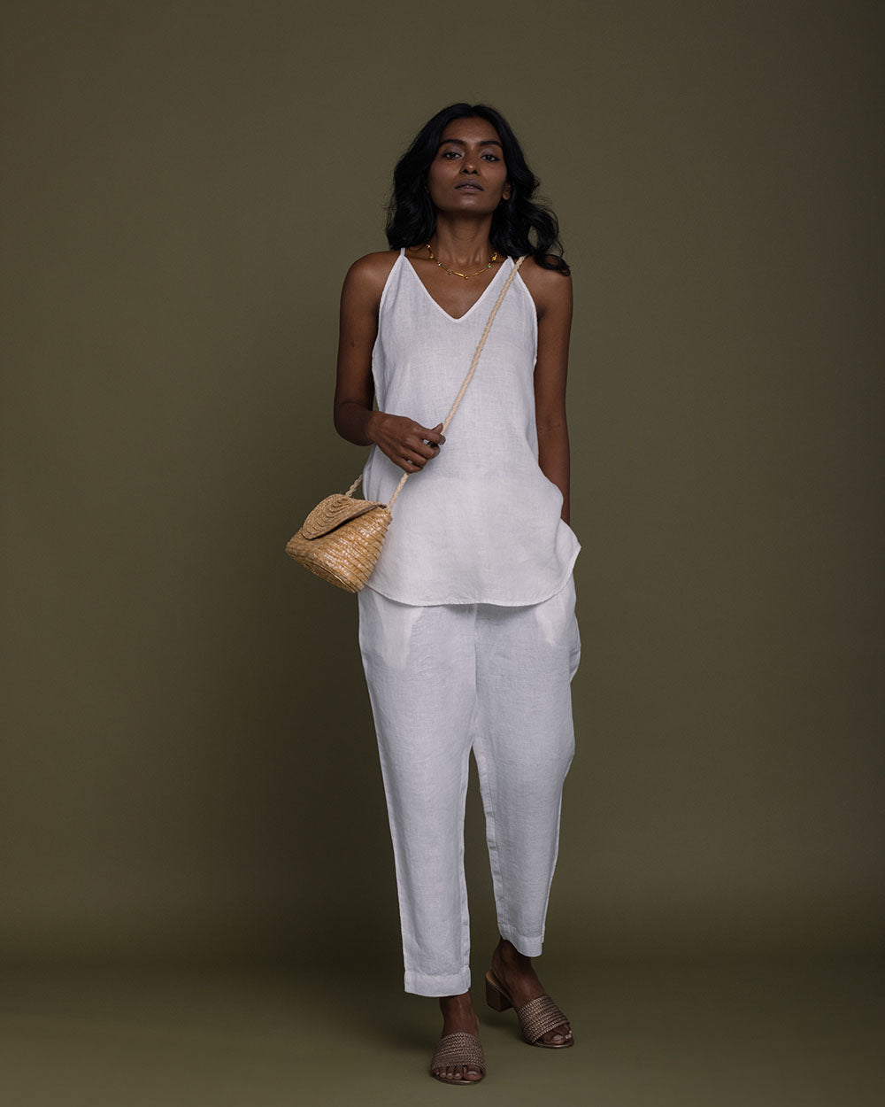 Blankets On The Beach Pants - Coconut White at Kamakhyaa by Reistor. This item is Fitted At Waist, Hemp, Natural, Office Wear, Pants, Solids, White, Womenswear