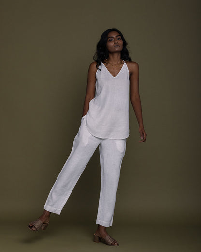 Blankets On The Beach Pants - Coconut White at Kamakhyaa by Reistor. This item is Fitted At Waist, Hemp, Natural, Office Wear, Pants, Solids, White, Womenswear