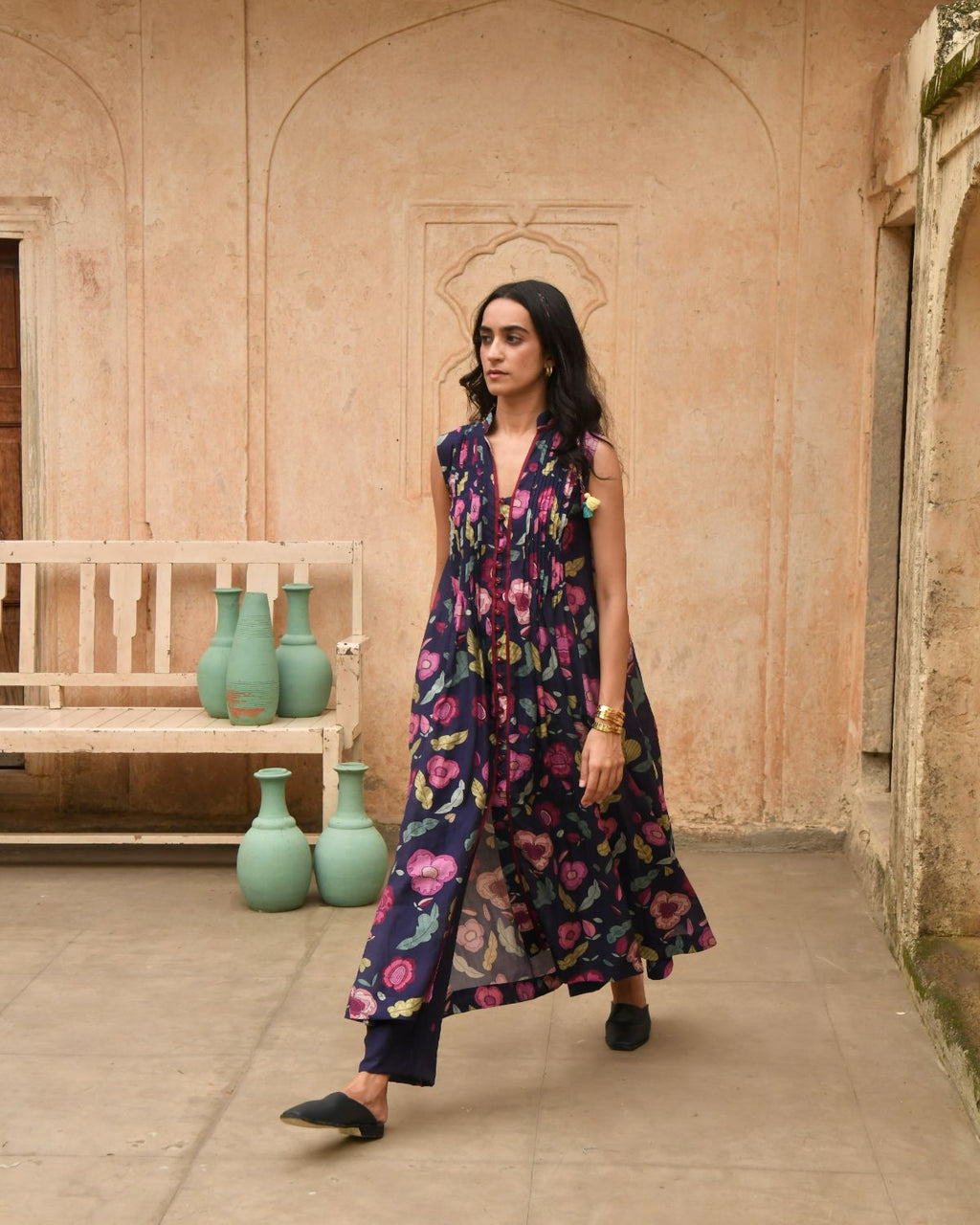 Blue Carnation Shirt Kurta at Kamakhyaa by Taro. This item is Best Selling, Blue, Casual Wear, Digital Print, Embroidered, Enchanted Garden, Evening Wear, Handcrafted buttons, Indian Wear, July Sale, July Sale 2023, Kurta Pant Sets, Kurta Set With Dupatta, Natural, Natural with azo free dyes, Relaxed Fit, Silk Chanderi, Womenswear