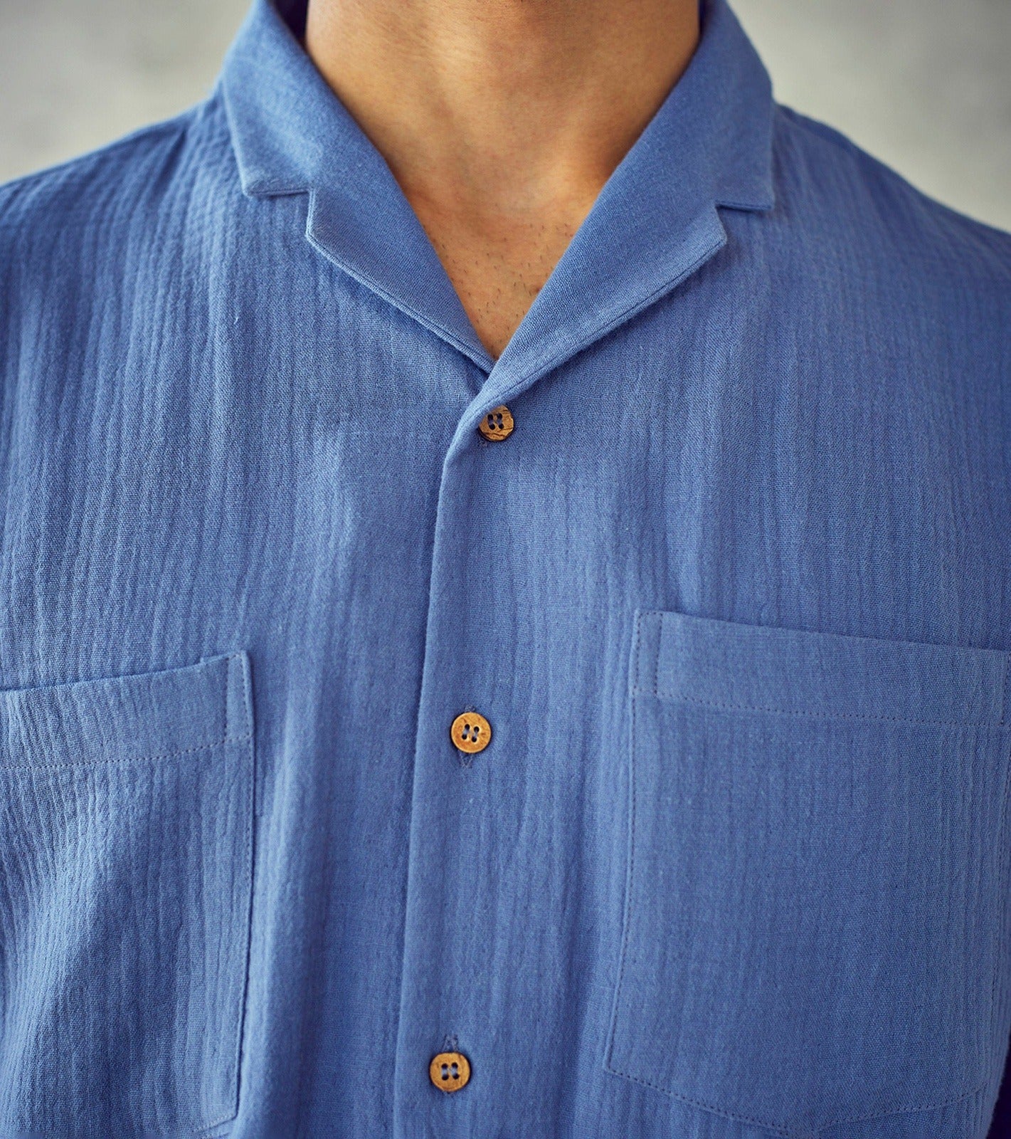 Blue Cotton Mens Shirt at Kamakhyaa by Khara Kapas. This item is Blue, Casual Wear, Cotton, For Father, Menswear, Natural, New, Regular Fit, Shirts, Solids, Tops