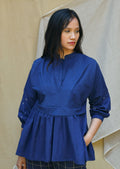 Blue Cotton Tunic Top at Kamakhyaa by Chambray & Co.. This item is Blouses, Blue, Casual Wear, Echo, Hand Spun Cotton, Natural, Regular Fit, Shirts, Solids, Tops, Tunic Tops, Womenswear